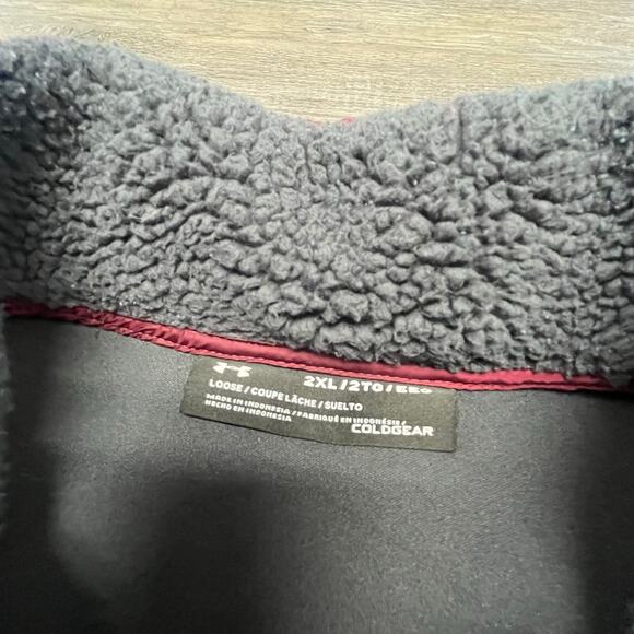 UA Under Armour Virginia Tech Hokies Gray Men 2XL Deep Pile Fleece Snap Sweater‎ - Picture 3 of 9